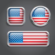 USA flag glass buttons