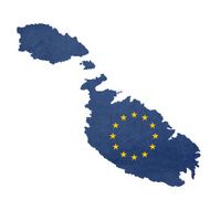 European flag map of Malta