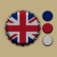 Bottle cap with a country sign united kingdom
