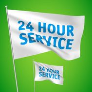 White vector flags - 24 hour service