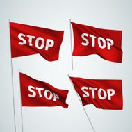 Stop - red vector flags