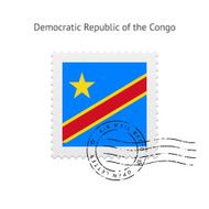 Democratic Republic of the Congo Flag Postage Stamp