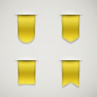 set of yellow ribbons different shapes