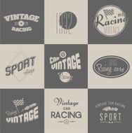 Vintage car racing badges