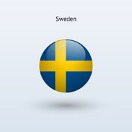 Round flag of Sweden