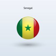 Round flag of Senegal