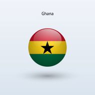 Round flag of Ghana