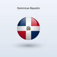 Round flag of Dominican Republic