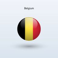 Round flag of Belgium