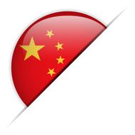 China Flag Glossy Button Hidden