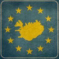Grunge Iceland European button