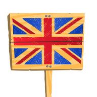 Wooden plate with British flag