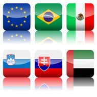 square national flags icon set N5