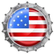 bottle cap with USA flag