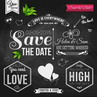Save the date for personal holiday Wedding invitation on chalkb N3
