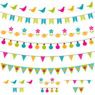 Vector bunting and garland set N3