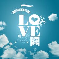 Abstract romantic card Realistic sky background Vector image