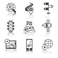 Mobile navigation icons black and white