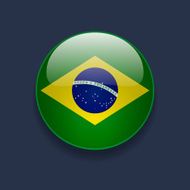 Round icon with flag of Brazil