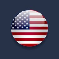 Round icon with flag of the USA N3