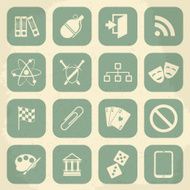 Universal Retro Icons For Web and Mobile Vector illustration