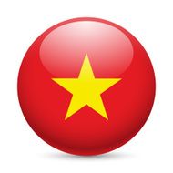 Round glossy icon of Vietnam