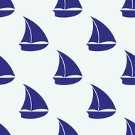 Vector seamless pattern with sea elements small ship