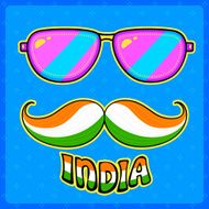 Indian kitsch style mustache and glasses N2