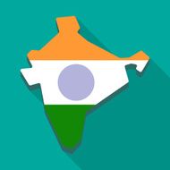 Map icon with the India flag