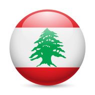 Round glossy icon of Lebanon