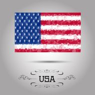 Vector geometric polygonal USA flag N3