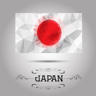 Vector geometric polygonal Japan flag N2