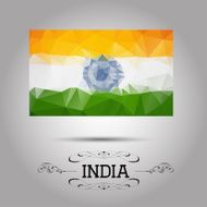 Vector geometric polygonal India flag N2