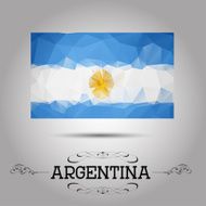 Vector geometric polygonal Argentina flag N2