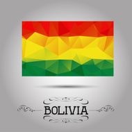 Vector geometric polygonal Bolivia flag N2