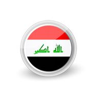 Vector rounded flag button icon of Iraq