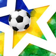 Soccer football poster Mosaic background in Brazil flag colors N2