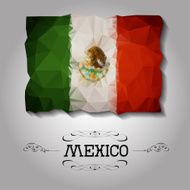 Vector geometric polygonal Mexico flag N2