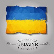 Vector geometric polygonal Ukraine flag N2