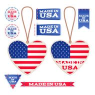 Made in USA hang tags and emblems