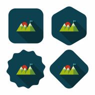 Mountain tourist flat icon with long shadow N26