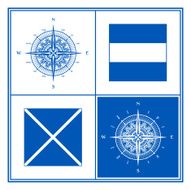 Compass rose nautical style