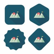 Mountain tourist flat icon with long shadow N27