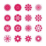 flower icon set vector eps10 N2