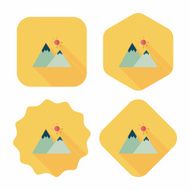 Mountain tourist flat icon with long shadow N28
