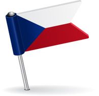 Czech pin icon flag Vector illustration