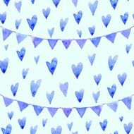 Festive flags and heart Seamless pattern N4