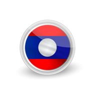 Vector rounded waving flag button icon N2
