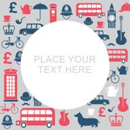 British symbols pattern with copy space