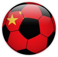 China Flag with Soccer Ball Background N3